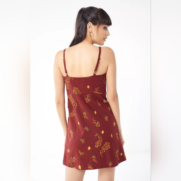 Urban Outfitters Ester Linen Tie-Front Floral Sleeveless Mini Dress Size XS - Picture 11 of 11